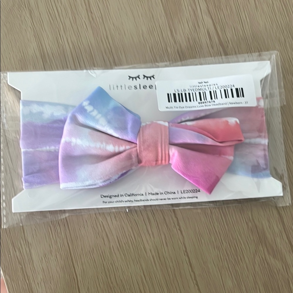 Little Sleepies Multi Tie Dye Luxe Bow Headband NB-3T